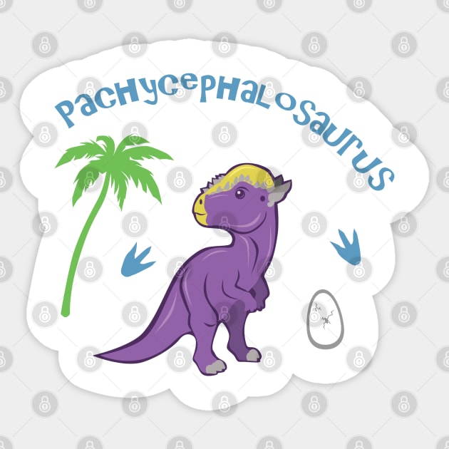 Cute Pachycephalosaurus Sticker by SakuraDragon